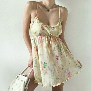 Vintage Victoria’s Secret Milkmaid Floral Babydoll Dress